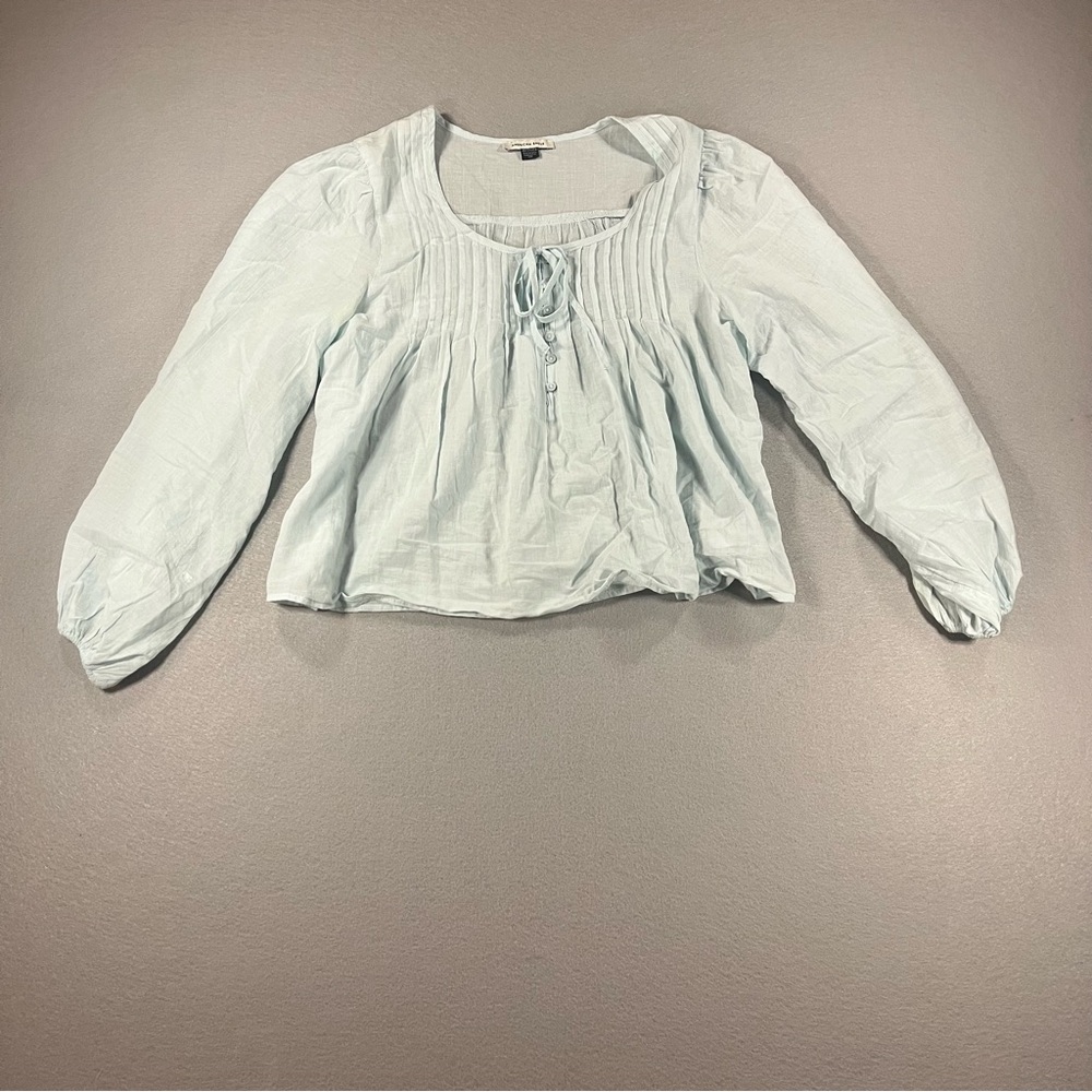 American Eagle White Cropped Blouse, Size XS